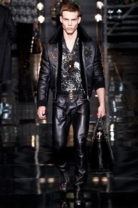 mens versace dreas pants|Versace leather pants.